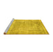 Sideview of Machine Washable Abstract Yellow Contemporary Rug, wshcon1330yw