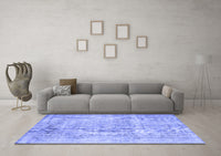 Machine Washable Abstract Blue Contemporary Rug, wshcon1330blu