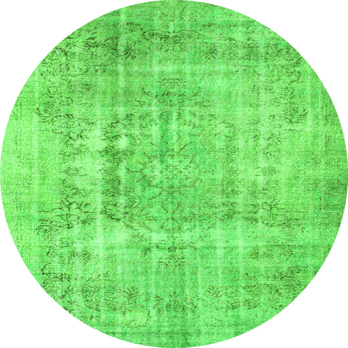 Square Abstract Green Contemporary Rug, con1330grn