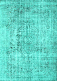 Abstract Turquoise Contemporary Rug, con1330turq