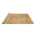 Sideview of Machine Washable Abstract Brown Contemporary Rug, wshcon1330brn