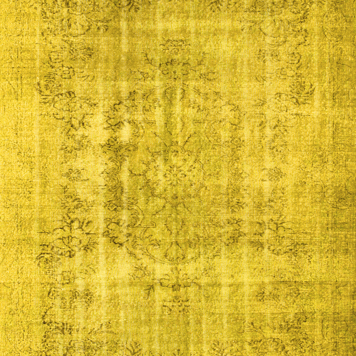 Machine Washable Abstract Yellow Contemporary Rug, wshcon1330yw