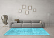 Machine Washable Abstract Light Blue Contemporary Rug in a Living Room, wshcon1330lblu