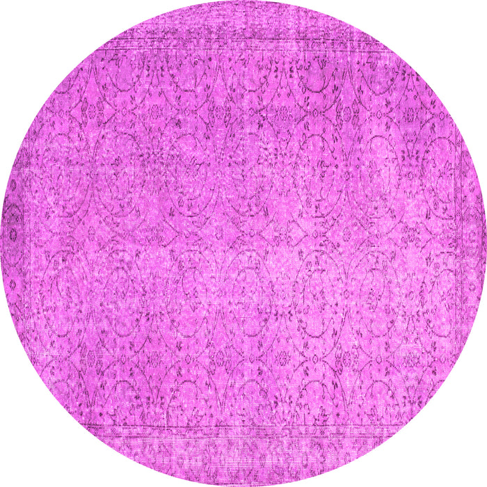 Round Machine Washable Abstract Pink Contemporary Rug, wshcon1331pnk