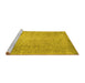 Sideview of Machine Washable Abstract Yellow Contemporary Rug, wshcon1331yw