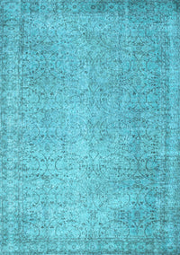 Abstract Light Blue Contemporary Rug, con1331lblu