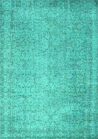 Abstract Turquoise Contemporary Rug, con1331turq