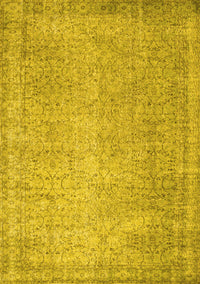 Abstract Yellow Contemporary Rug, con1331yw