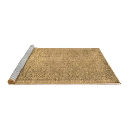 Sideview of Machine Washable Abstract Brown Contemporary Rug, wshcon1331brn
