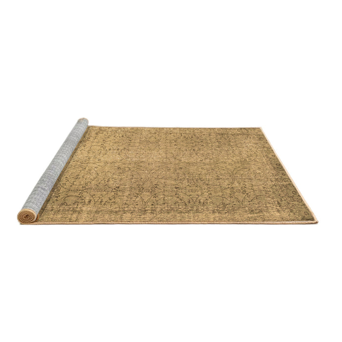 Sideview of Machine Washable Abstract Brown Contemporary Rug, wshcon1331brn