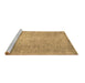 Sideview of Machine Washable Abstract Brown Contemporary Rug, wshcon1331brn