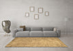 Machine Washable Abstract Brown Contemporary Rug in a Living Room,, wshcon1331brn