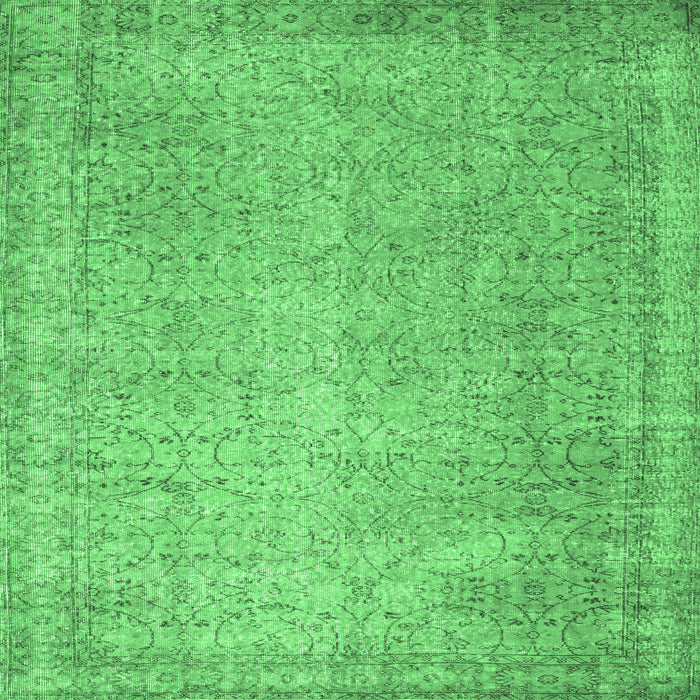 Square Abstract Emerald Green Contemporary Rug, con1331emgrn