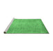 Sideview of Machine Washable Abstract Emerald Green Contemporary Area Rugs, wshcon1331emgrn