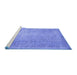 Sideview of Machine Washable Abstract Blue Contemporary Rug, wshcon1331blu