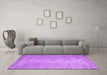 Machine Washable Abstract Purple Contemporary Area Rugs in a Living Room, wshcon1331pur