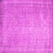 Square Abstract Pink Contemporary Rug, con1331pnk