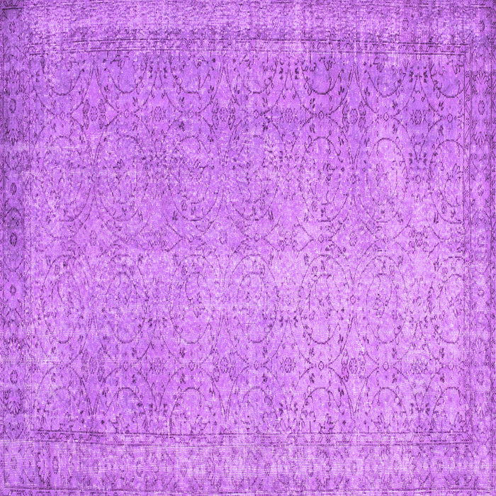Square Machine Washable Abstract Purple Contemporary Area Rugs, wshcon1331pur