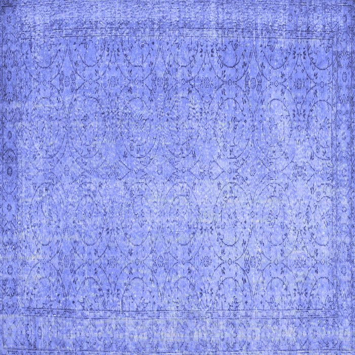 Square Abstract Blue Contemporary Rug, con1331blu