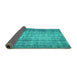 Sideview of Abstract Turquoise Contemporary Rug, con1332turq