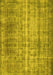 Machine Washable Abstract Yellow Contemporary Rug, wshcon1332yw