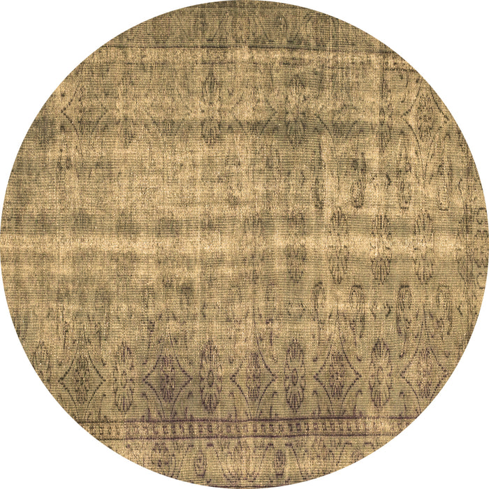 Round Machine Washable Abstract Brown Contemporary Rug, wshcon1332brn