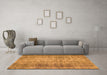 Machine Washable Abstract Orange Contemporary Area Rugs in a Living Room, wshcon1332org