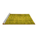 Sideview of Machine Washable Abstract Yellow Contemporary Rug, wshcon1332yw