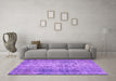 Machine Washable Abstract Purple Contemporary Area Rugs in a Living Room, wshcon1332pur