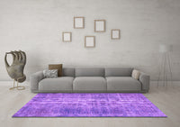 Machine Washable Abstract Purple Contemporary Rug, wshcon1332pur