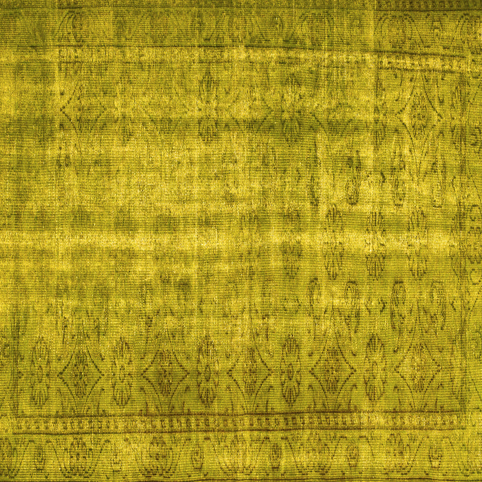 Square Abstract Yellow Contemporary Rug, con1332yw