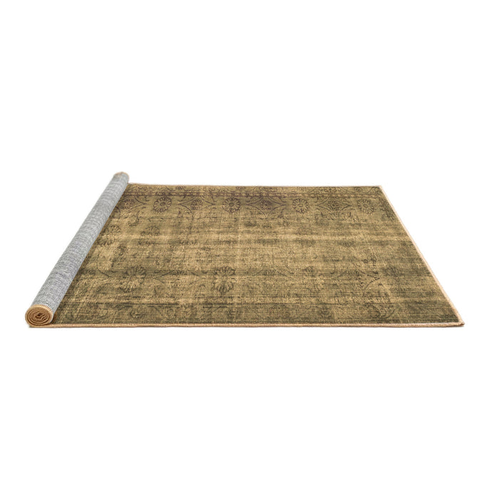 Sideview of Machine Washable Abstract Brown Contemporary Rug, wshcon1332brn