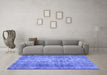 Machine Washable Abstract Blue Contemporary Rug in a Living Room, wshcon1332blu