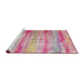 Serging Thickness of Machine Washable Contemporary Dark Pink Rug, wshcon1333