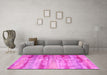 Machine Washable Abstract Pink Contemporary Rug in a Living Room, wshcon1333pnk