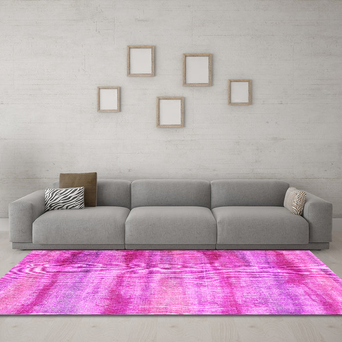 Machine Washable Abstract Pink Contemporary Rug in a Living Room, wshcon1333pnk