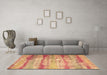 Machine Washable Abstract Brown Contemporary Rug in a Living Room,, wshcon1333brn