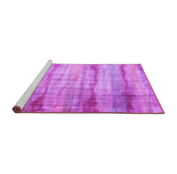 Sideview of Machine Washable Abstract Purple Contemporary Area Rugs, wshcon1333pur