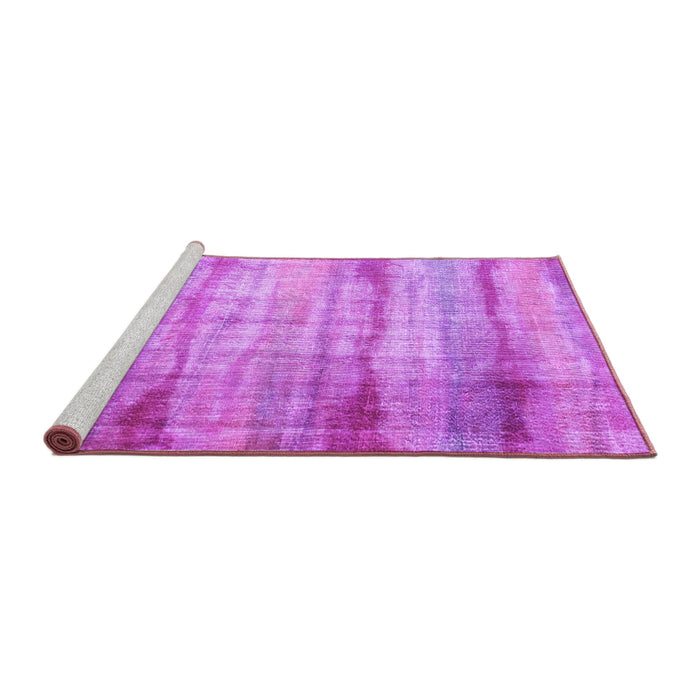 Sideview of Machine Washable Abstract Purple Contemporary Area Rugs, wshcon1333pur
