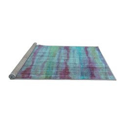 Sideview of Machine Washable Abstract Light Blue Contemporary Rug, wshcon1333lblu