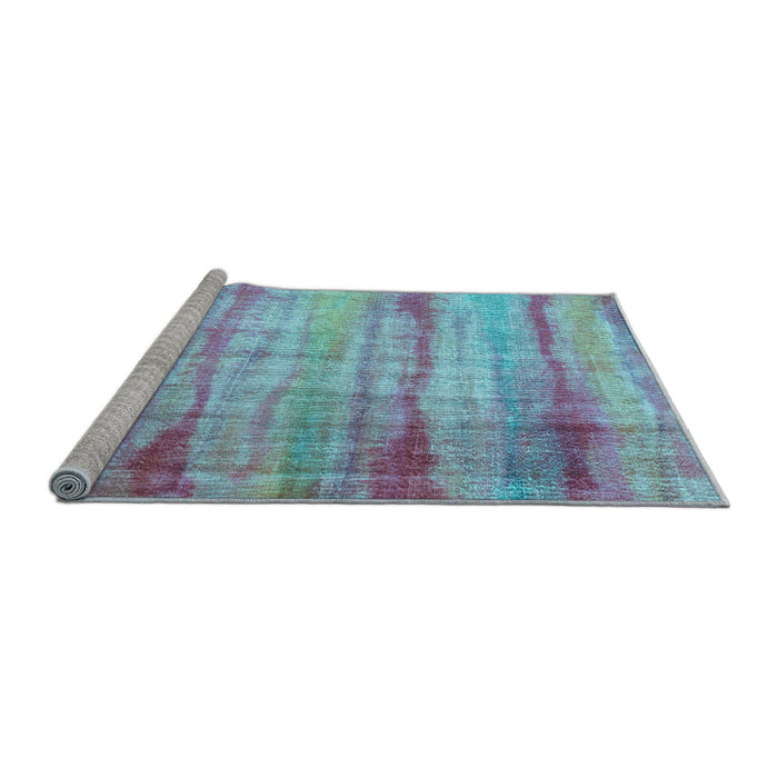 Sideview of Machine Washable Abstract Light Blue Contemporary Rug, wshcon1333lblu