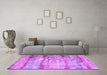 Machine Washable Abstract Purple Contemporary Area Rugs in a Living Room, wshcon1333pur