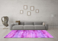 Machine Washable Abstract Purple Contemporary Rug, wshcon1333pur