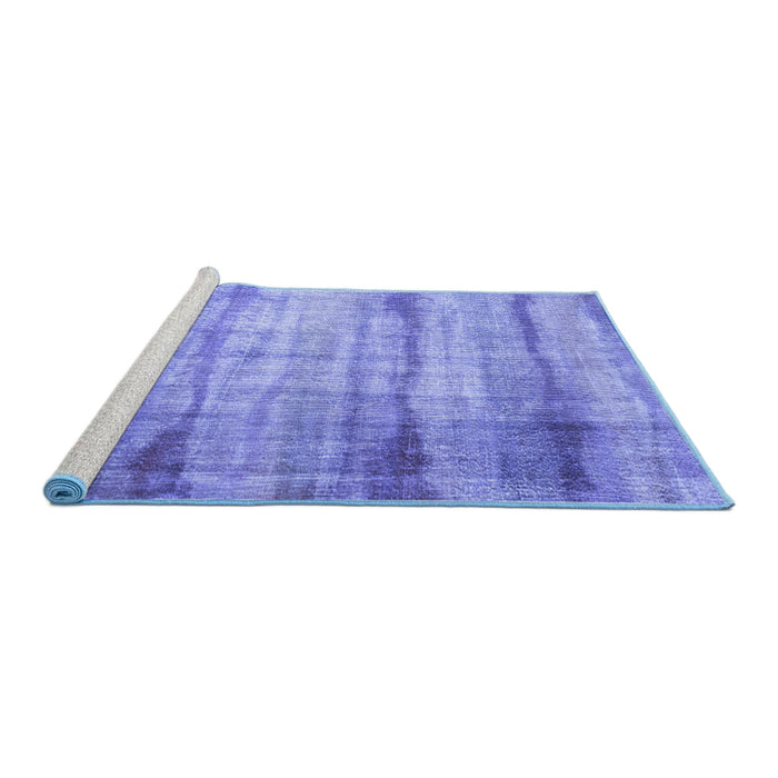 Sideview of Machine Washable Abstract Blue Contemporary Rug, wshcon1333blu