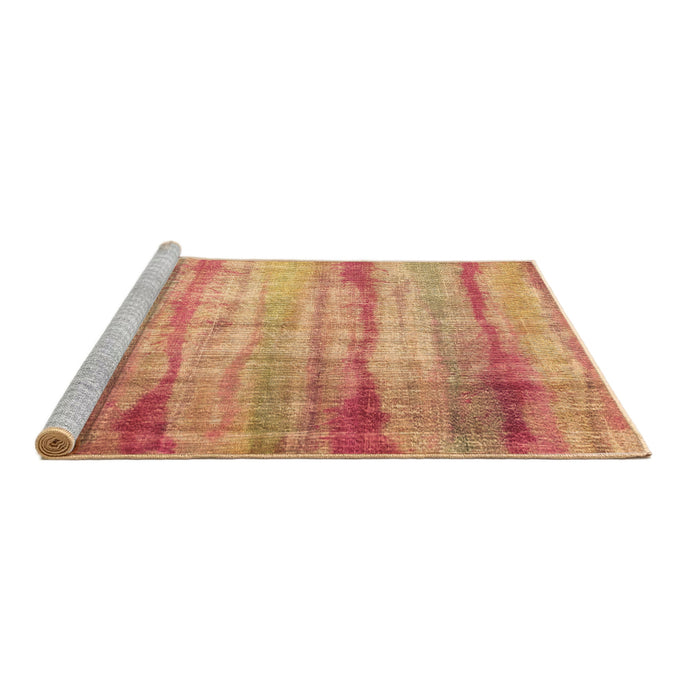 Sideview of Machine Washable Abstract Brown Contemporary Rug, wshcon1333brn