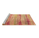 Sideview of Machine Washable Abstract Brown Contemporary Rug, wshcon1333brn