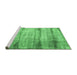 Sideview of Machine Washable Abstract Emerald Green Contemporary Area Rugs, wshcon1333emgrn