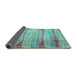 Sideview of Abstract Turquoise Contemporary Rug, con1333turq