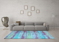 Machine Washable Abstract Light Blue Contemporary Rug, wshcon1333lblu