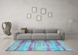 Machine Washable Abstract Light Blue Contemporary Rug in a Living Room, wshcon1333lblu
